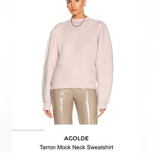 Agolde Light Pink Mock Neck Sweatshirt